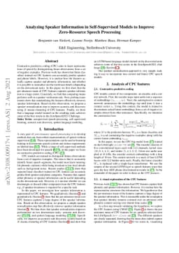 Analyzing Speaker Information in Self-Supervised Models to Improve
  Zero-Resource Speech Processing