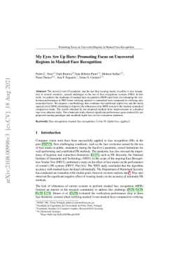 My Eyes Are Up Here: Promoting Focus on Uncovered Regions in Masked Face
  Recognition