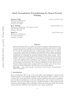 Batch Normalization Preconditioning for Neural Network Training