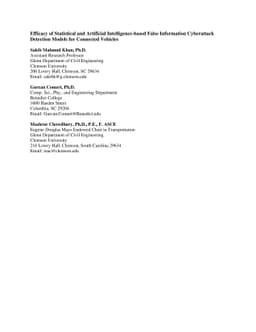 Efficacy of Statistical and Artificial Intelligence-based False
  Information Cyberattack Detection Models for Connected Vehicles