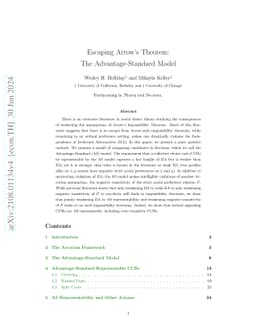 Escaping Arrow's Theorem: The Advantage-Standard Model