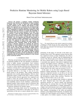 Predictive Runtime Monitoring for Mobile Robots using Logic-Based
  Bayesian Intent Inference