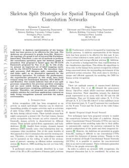 Skeleton Split Strategies for Spatial Temporal Graph Convolution
  Networks