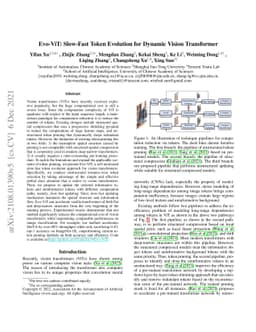 Evo-ViT: Slow-Fast Token Evolution for Dynamic Vision Transformer