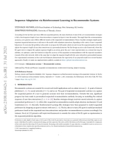 Sequence Adaptation via Reinforcement Learning in Recommender Systems