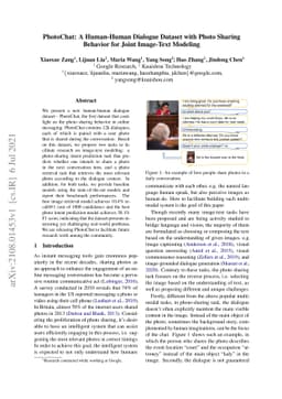 PhotoChat: A Human-Human Dialogue Dataset with Photo Sharing Behavior
  for Joint Image-Text Modeling