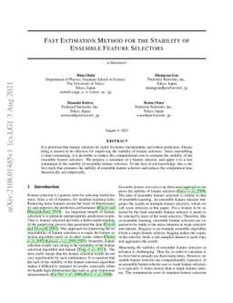 Fast Estimation Method for the Stability of Ensemble Feature Selectors
