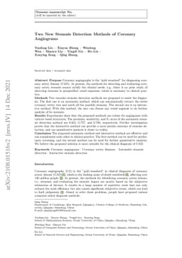 Two New Stenosis Detection Methods of Coronary Angiograms