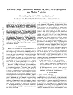 Non-local Graph Convolutional Network for joint Activity Recognition and
  Motion Prediction
