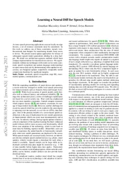 Learning a Neural Diff for Speech Models
