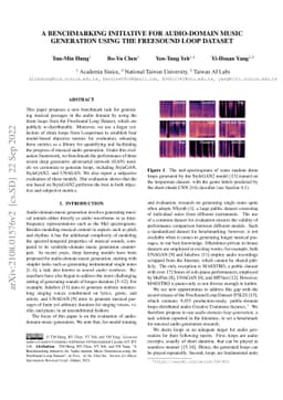 A Benchmarking Initiative for Audio-Domain Music Generation Using the
  Freesound Loop Dataset