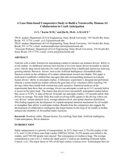 A Gaze Data-based Comparative Study to Build a Trustworthy Human-AI
  Collaboration in Crash Anticipation