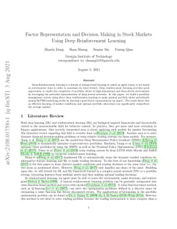 Factor Representation and Decision Making in Stock Markets Using Deep
  Reinforcement Learning