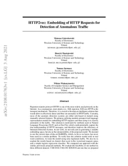 HTTP2vec: Embedding of HTTP Requests for Detection of Anomalous Traffic