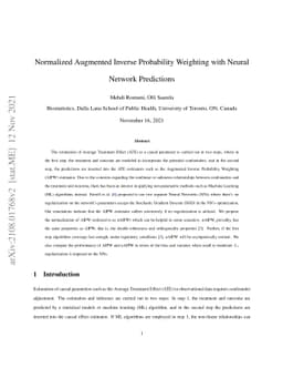 Normalized Augmented Inverse Probability Weighting with Neural Network
  Predictions