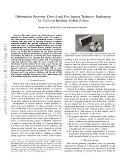 Deformation Recovery Control and Post-Impact Trajectory Replanning for
  Collision-Resilient Mobile Robots