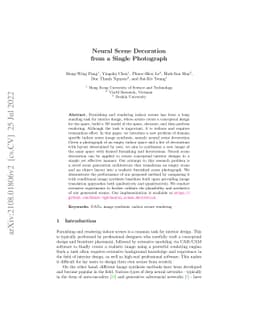 Neural Scene Decoration from a Single Photograph