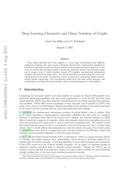 Deep Learning Chromatic and Clique Numbers of Graphs