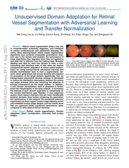Unsupervised Domain Adaptation for Retinal Vessel Segmentation with
  Adversarial Learning and Transfer Normalization
