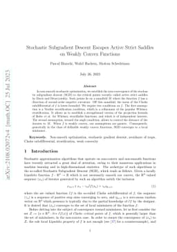 Stochastic Subgradient Descent Escapes Active Strict Saddles on Weakly
  Convex Functions