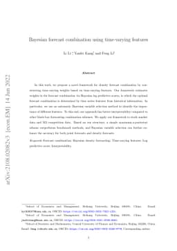 Bayesian forecast combination using time-varying features