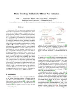 Online Knowledge Distillation for Efficient Pose Estimation