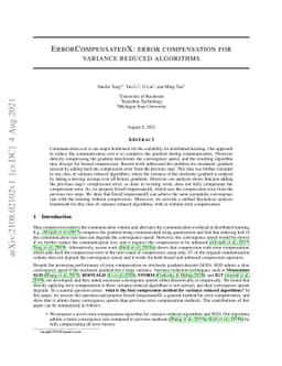 ErrorCompensatedX: error compensation for variance reduced algorithms
