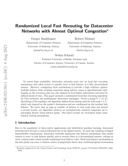 Randomized Local Fast Rerouting for Datacenter Networks with Almost
  Optimal Congestion