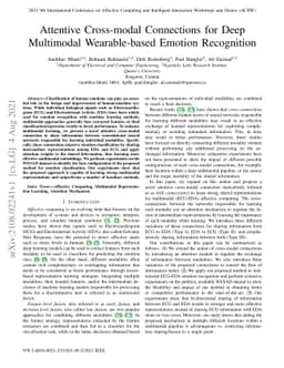 Attentive Cross-modal Connections for Deep Multimodal Wearable-based
  Emotion Recognition