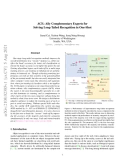ACE: Ally Complementary Experts for Solving Long-Tailed Recognition in
  One-Shot