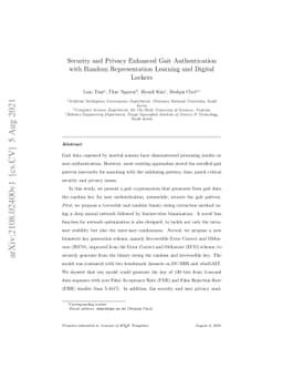 Security and Privacy Enhanced Gait Authentication with Random
  Representation Learning and Digital Lockers