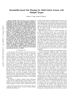 Reachability-based Safe Planning for Multi-Vehicle Systems withMultiple
  Targets