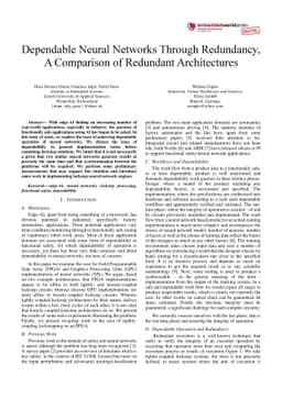 Dependable Neural Networks Through Redundancy, A Comparison of Redundant
  Architectures