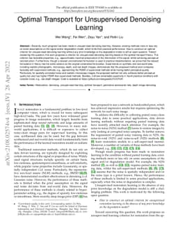 Optimal Transport for Unsupervised Denoising Learning