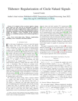 Tikhonov Regularization of Circle-Valued Signals
