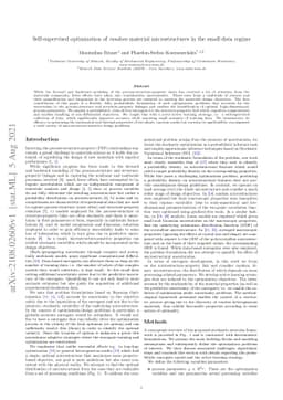 Self-supervised optimization of random material microstructures in the
  small-data regime