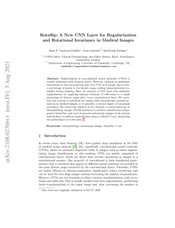 Rotaflip: A New CNN Layer for Regularization and Rotational Invariance
  in Medical Images