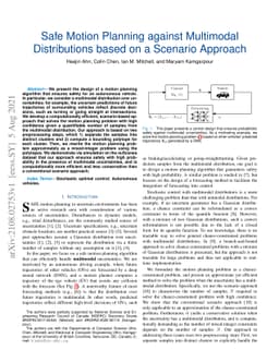 Safe Motion Planning against Multimodal Distributions based on a
  Scenario Approach