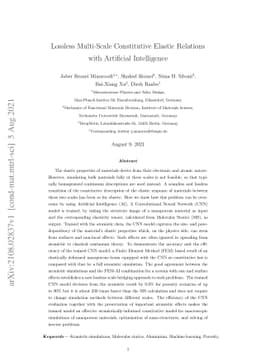 Lossless Multi-Scale Constitutive Elastic Relations with Artificial
  Intelligence