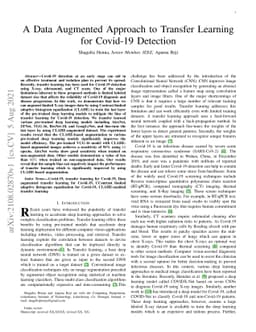 A Data Augmented Approach to Transfer Learning for Covid-19 Detection
