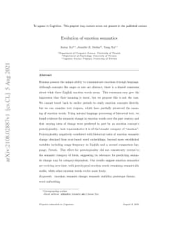 Evolution of emotion semantics
