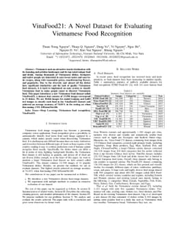 VinaFood21: A Novel Dataset for Evaluating Vietnamese Food Recognition