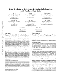 From Synthetic to Real: Image Dehazing Collaborating with Unlabeled Real
  Data