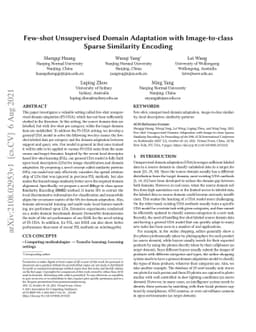 Few-shot Unsupervised Domain Adaptation with Image-to-class Sparse
  Similarity Encoding