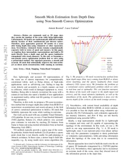 Smooth Mesh Estimation from Depth Data using Non-Smooth Convex
  Optimization