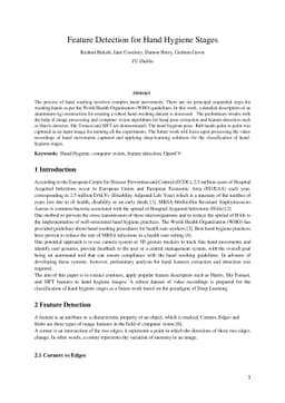 Feature Detection for Hand Hygiene Stages