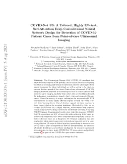 COVID-Net US: A Tailored, Highly Efficient, Self-Attention Deep
  Convolutional Neural Network Design for Detection of COVID-19 Patient Cases
  from Point-of-care Ultrasound Imaging