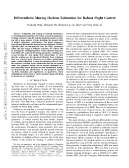 Differentiable Moving Horizon Estimation for Robust Flight Control