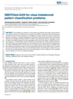 SMOTified-GAN for class imbalanced pattern classification problems