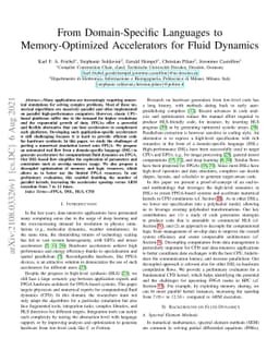 From Domain-Specific Languages to Memory-Optimized Accelerators for
  Fluid Dynamics